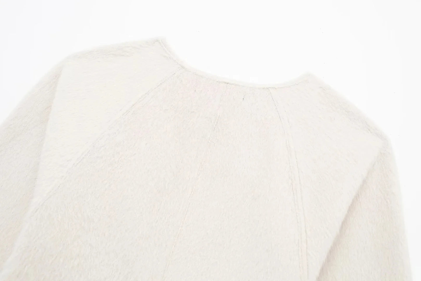 Manteau Lencensa - TRAFZA Rétro Cuir Boucle Laine Col V Beige Femme - Lencensa 