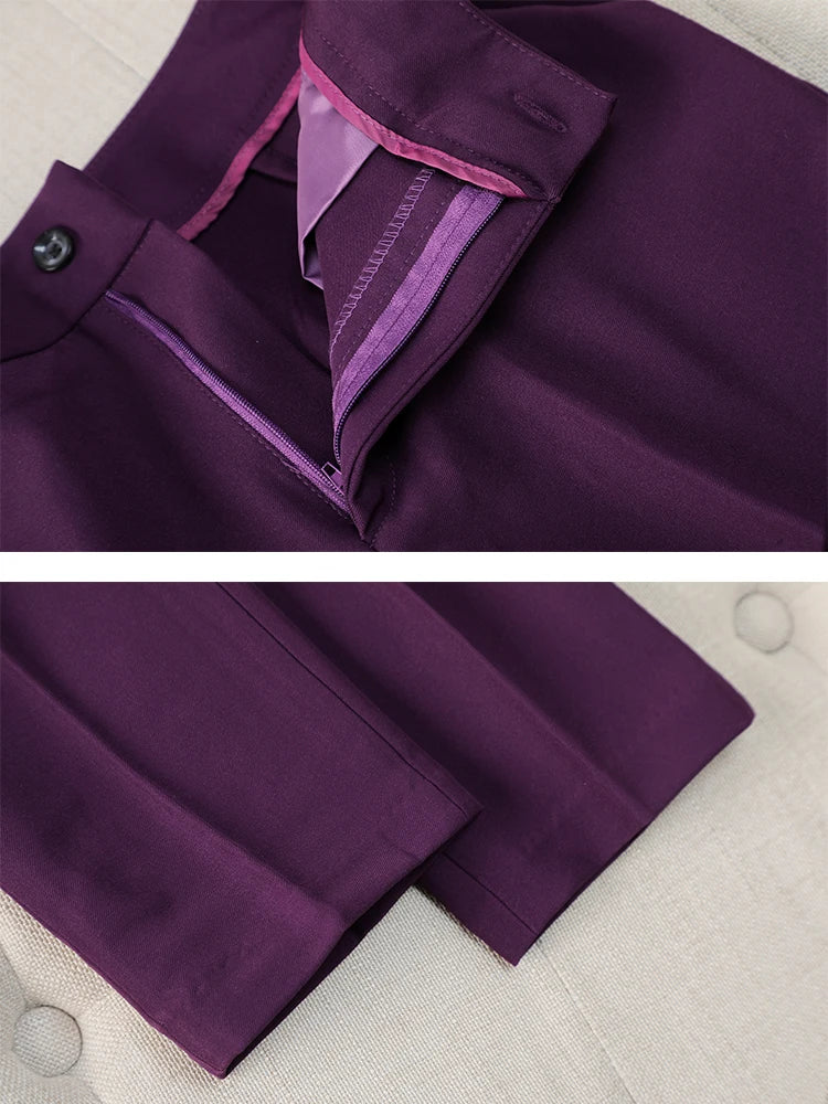 Costume pantalon pour femme, tenue de bureau, tenue de travail, ensemble 2 pièces, Blazer formel, veste et pantalon, automne et hiver - Lencensa 