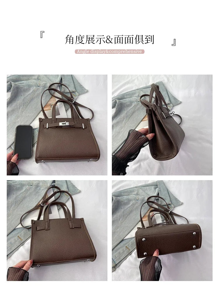 Sac messager élégant pour femme – Sac fourre-tout en cuir de marque de luxe avec sangle réglable