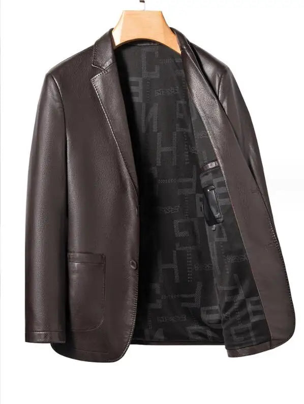 Veste Cuir Premium Lencensa - Manteau Décontracté Haute Qualité - Excellence Automne-Hiver