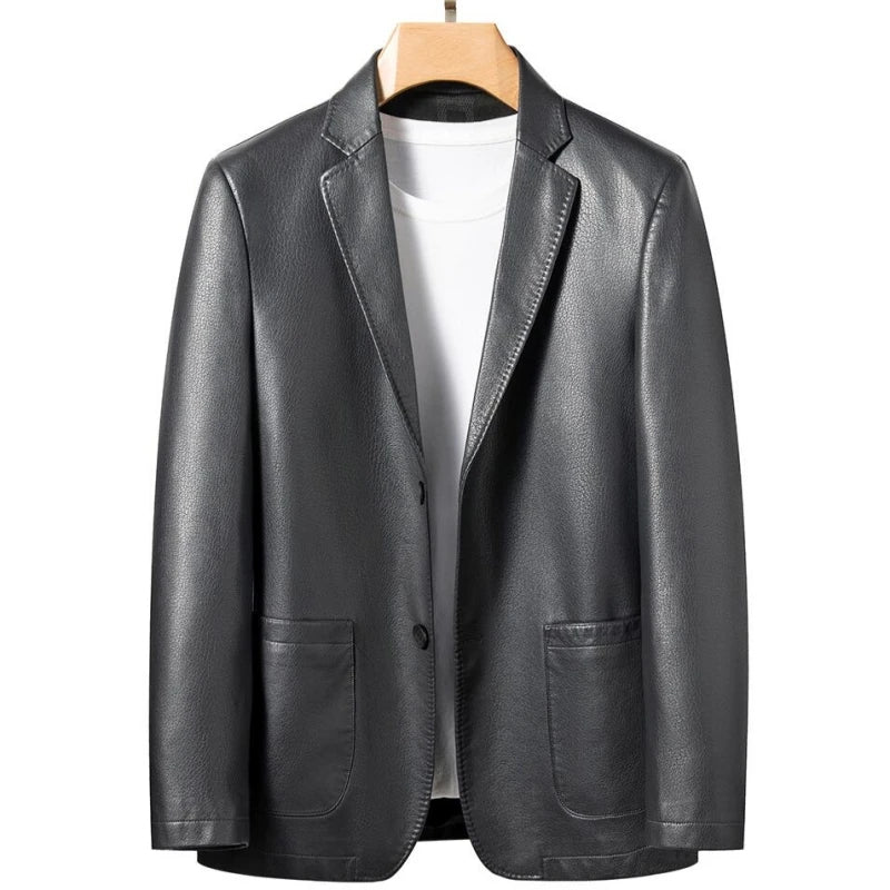 Veste Cuir Premium Lencensa - Manteau Décontracté Haute Qualité - Excellence Automne-Hiver