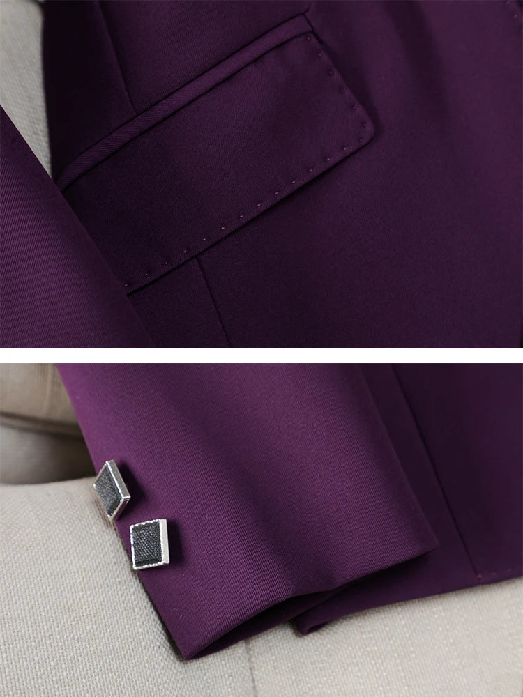 Costume pantalon pour femme, tenue de bureau, tenue de travail, ensemble 2 pièces, Blazer formel, veste et pantalon, automne et hiver - Lencensa 