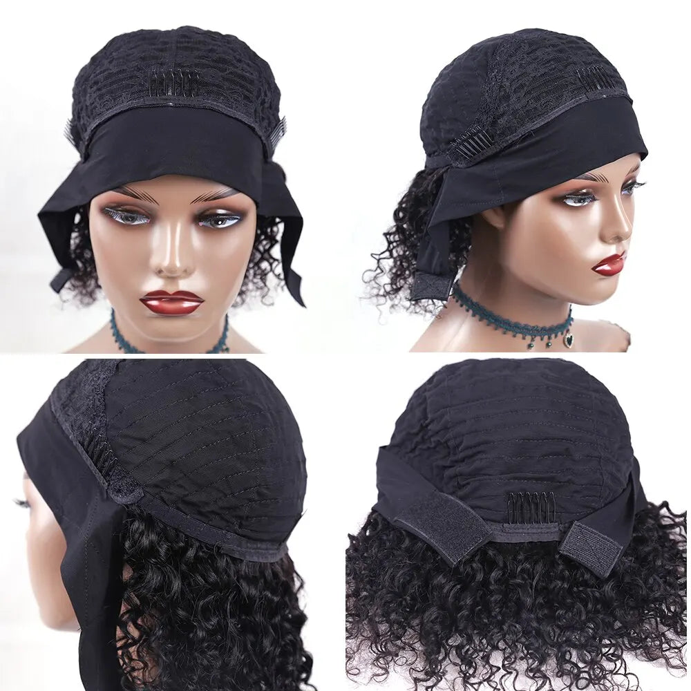 Perruques brésiliennes crépues bouclées, cheveux humains sans colle, entièrement fabriqués à la Machine, perruques courtes Bob bouclées pour femmes, 180%