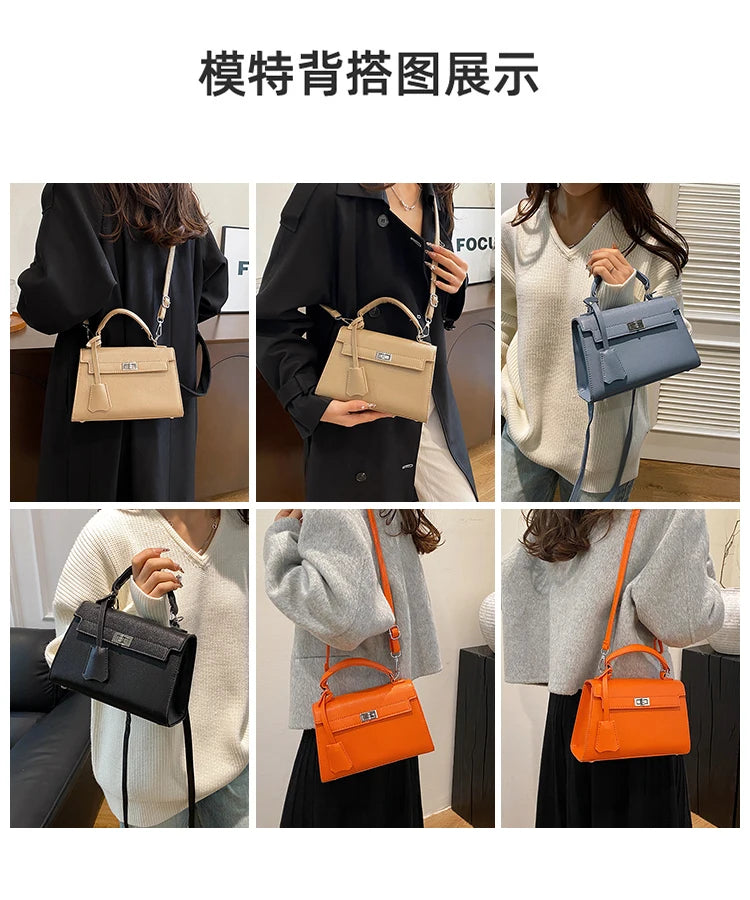 Sac à bandoulière en cuir de qualité supérieure pour femmes, sac à main de luxe de styliste, fourre-tout classique élégant - Lencensa 