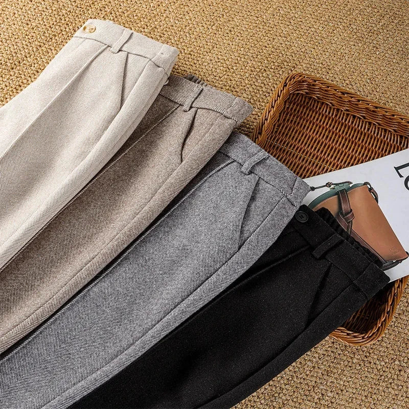 Sarouel Lencensa - Pantalon Velours Taille Haute Élastique Femme Automne-Hiver