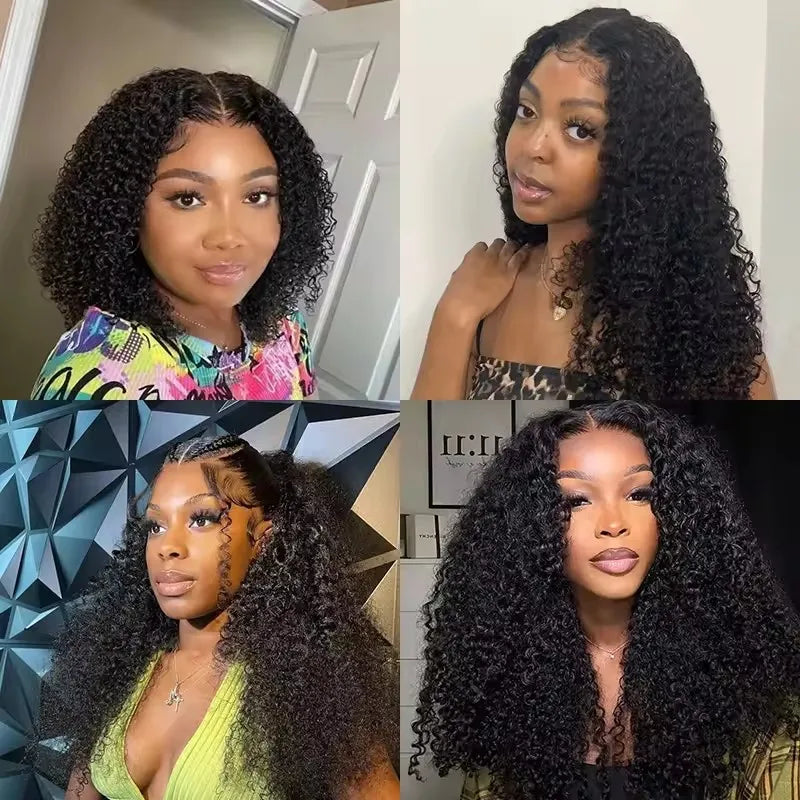 100% brésilien Afro crépus bouclés 5x 5/6x6 dentelle fermeture avant perruque courte Bob Frontal perruques bouclés vague cheveux humains courte Bob perruque