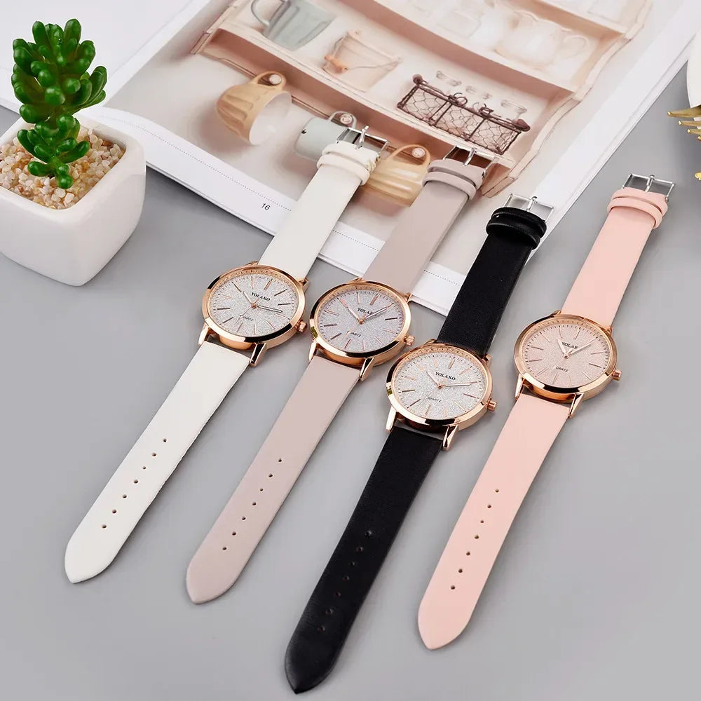 Montre-bracelet en cuir à quartz pour femme, montres pour femme, marque de luxe, mode féminine