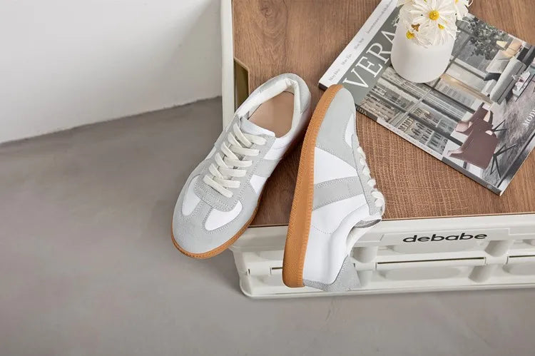 Baskets Femme en Cuir Véritable - Chaussures Décontractées Printemps 2025