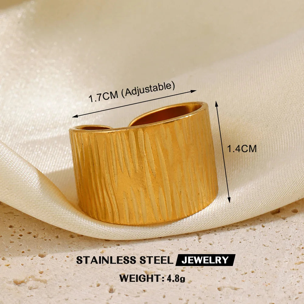 Bague en forme de cœur en acier inoxydable pour femmes, couleur or, anneau creux en métal, Bijoux étanches, cadeau pour petite amie