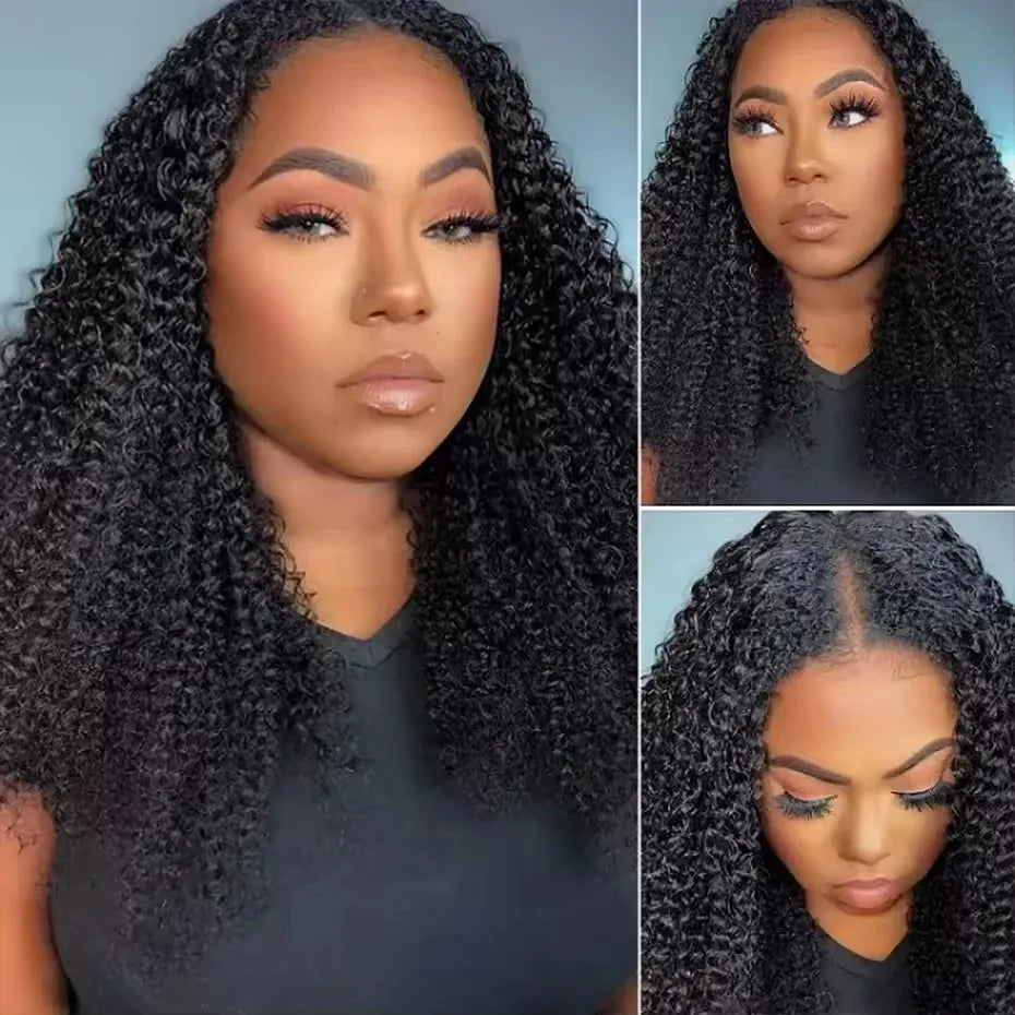 100% brésilien Afro crépus bouclés 5x 5/6x6 dentelle fermeture avant perruque courte Bob Frontal perruques bouclés vague cheveux humains courte Bob perruque
