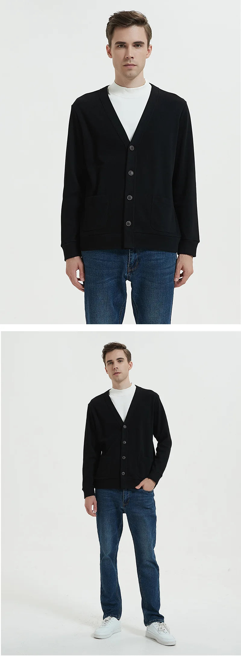 Cardigan Homme BROWON - Pull Col V 80% Coton Mode Coréenne - Lencensa 