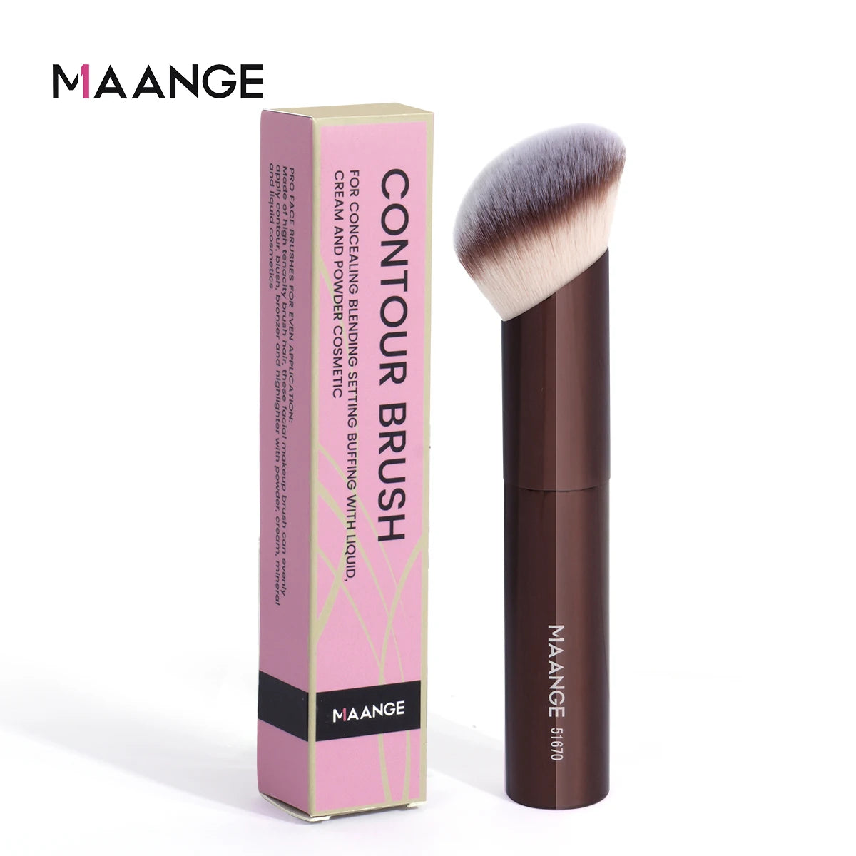 MAANGE-Pinceaux de maquillage en angle, 1 pièce, brosse pour fond de teint, correcteur, cosmétique, cheveux doux, oblique - Lencensa 