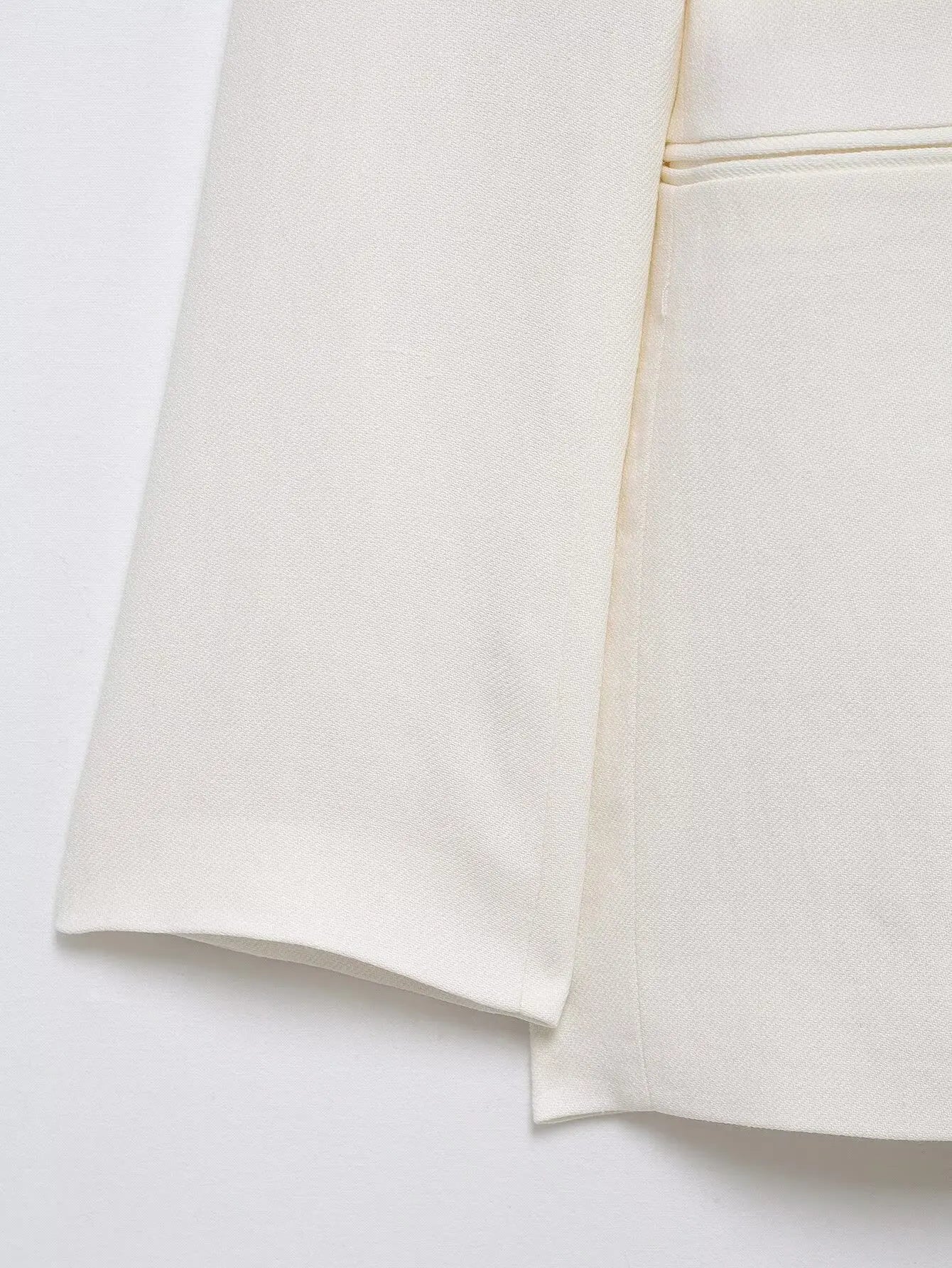 HH – costumes pour femmes, col rabattu blanc, manches longues, blazer à lacets + pantalon Long taille haute avec fermeture éclair, ensembles de mode printemps - Lencensa 