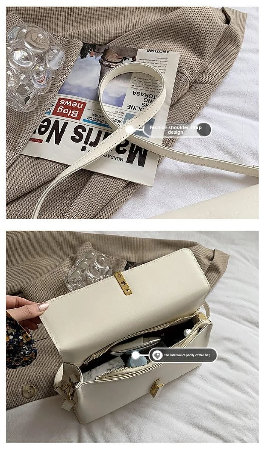 Hot Sacs En Cuir Pu Pour Femmes, Sac Messager Simple, Décontraé, Tout Match, Mode Initiée, Nouveau Style Coréen, Dames