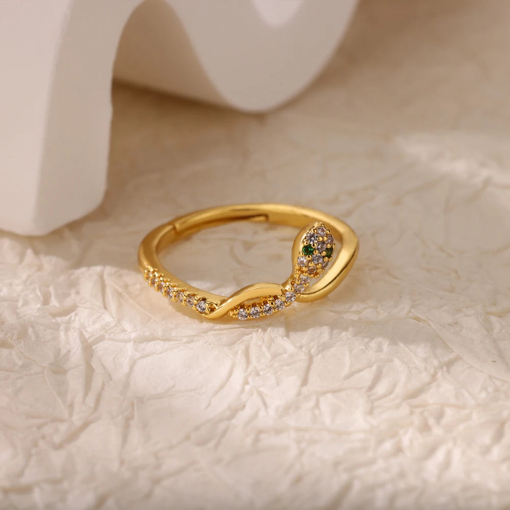 Bagues géométriques en acier inoxydable et Zircon pour femmes, bijoux de luxe, mauvais œil, couleur or, réglables, tendance, cadeau esthétique de mariage