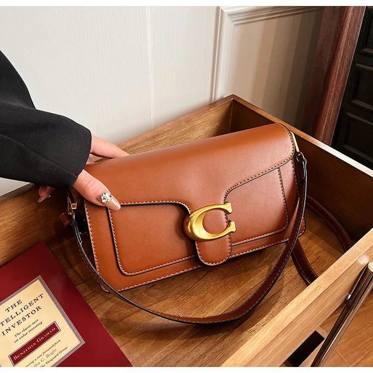 Luxe - Grade 2025 Sac à bandoulière carré exclusif pour femme - Solide - Couleur esthétique, Niche - Style Design et quotidien, élégant - Lencensa 