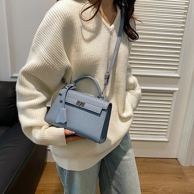 Sac à bandoulière en cuir pour femmes, sac à main de marque de luxe, fourre-tout élégant, accessoire de bureau - Lencensa 