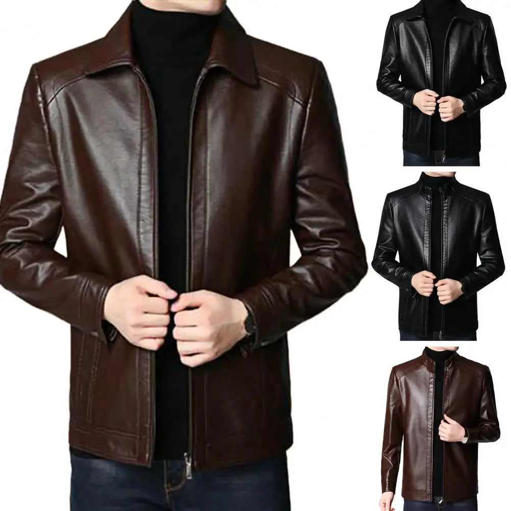 Veste Moto Premium Lencensa -  Cuir Col Montant - Qualité Exceptionnelle Automne
