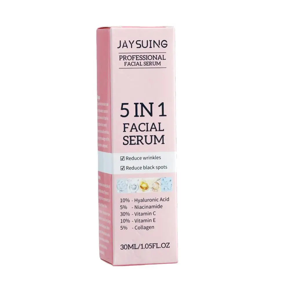 Sérum visage 5 en 1, hydratant, blanchissant, anti-déformable, anti-âge, vitamine C et acide hyaluronique pour réduire les pores, 30ml