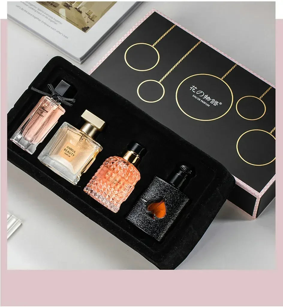 Coffret cadeau de parfum frais et durable pour femme, parfum floral végétal, parfum frais, original, 105ml, ensemble de 4 pièces - Lencensa 