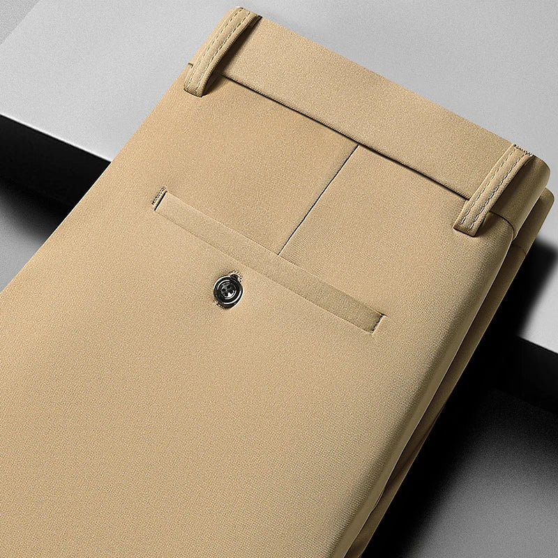 Pantalon Homme Été Extensible - Tissu Soyeux Sans Repassage - Lencensa 