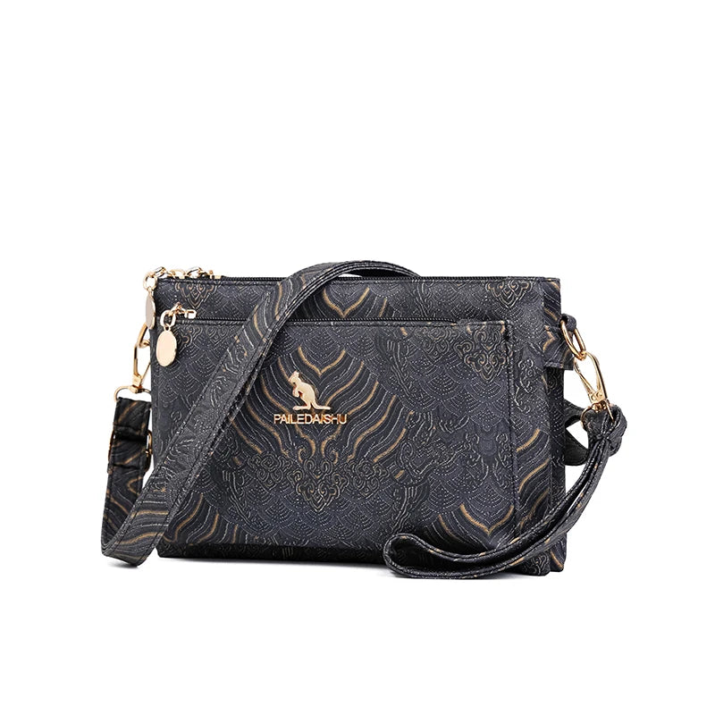 Sac à Main en Cuir de Luxe pour Femme, Sacoche de Marque Authentique, de Styliste, à Bandoulière, Multicouche, 03 Utilisation