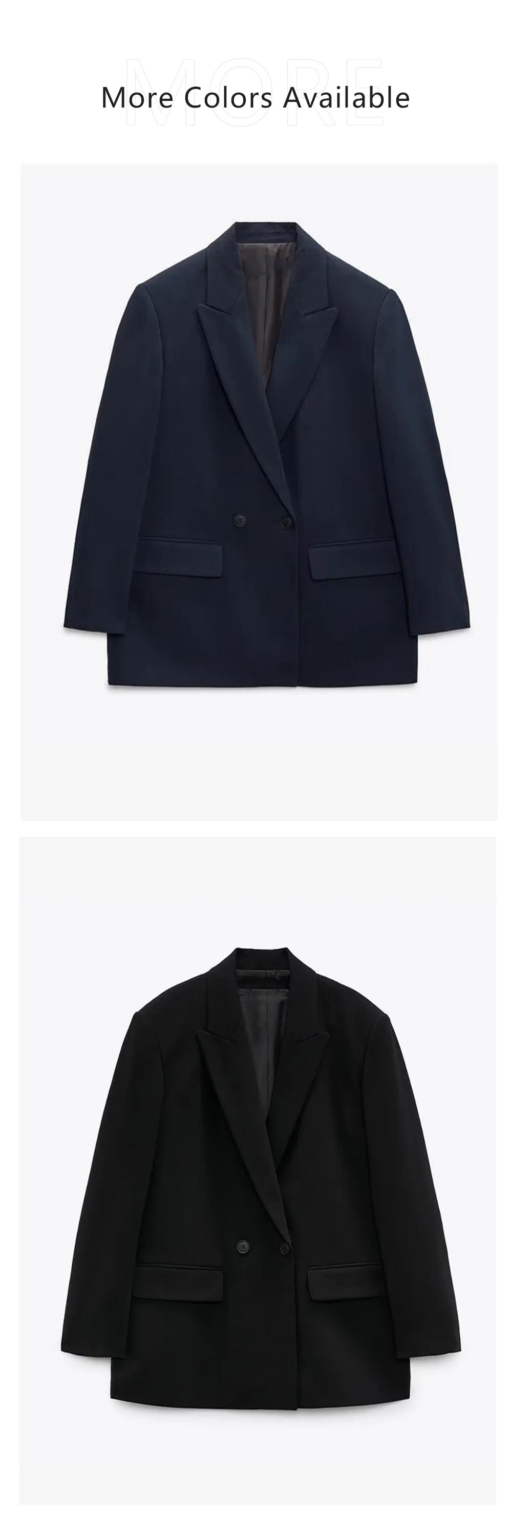 Veste de costume décontractée à double boutonnage pour femme, coupe ample, de haute qualité, pour les déplacements, nouvelle collection automne et hiver 2023 - Lencensa 