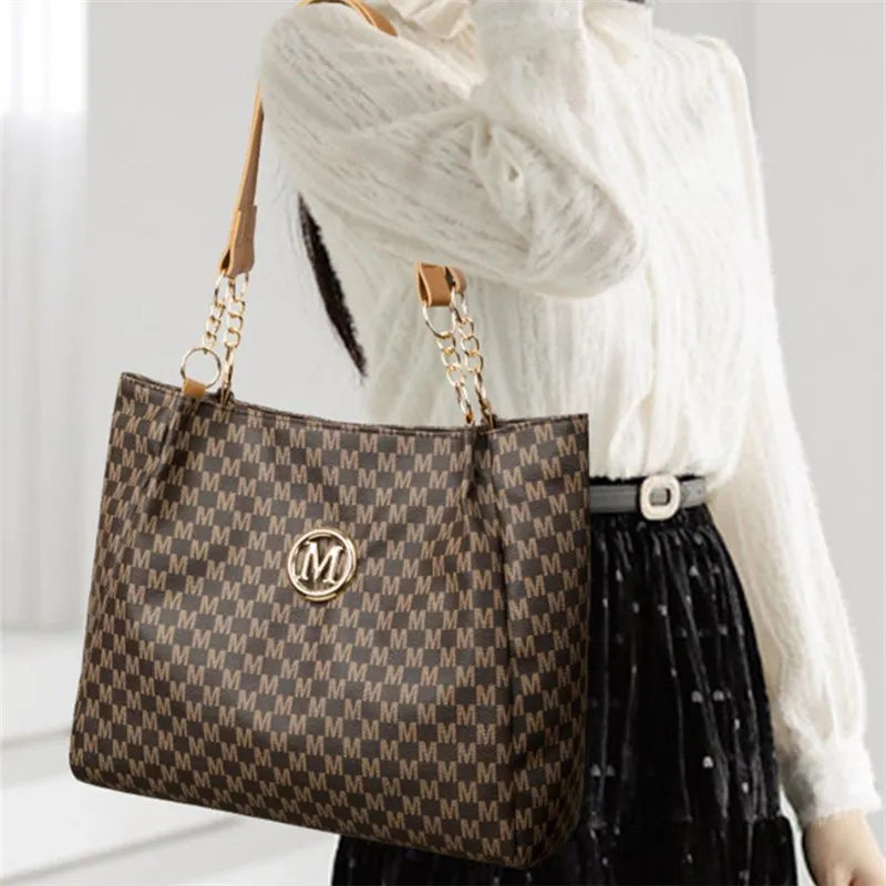 Sac à Main Femme FXZLLQ - Fourre-Tout Cuir PU Lettre M Vintage - Lencensa 