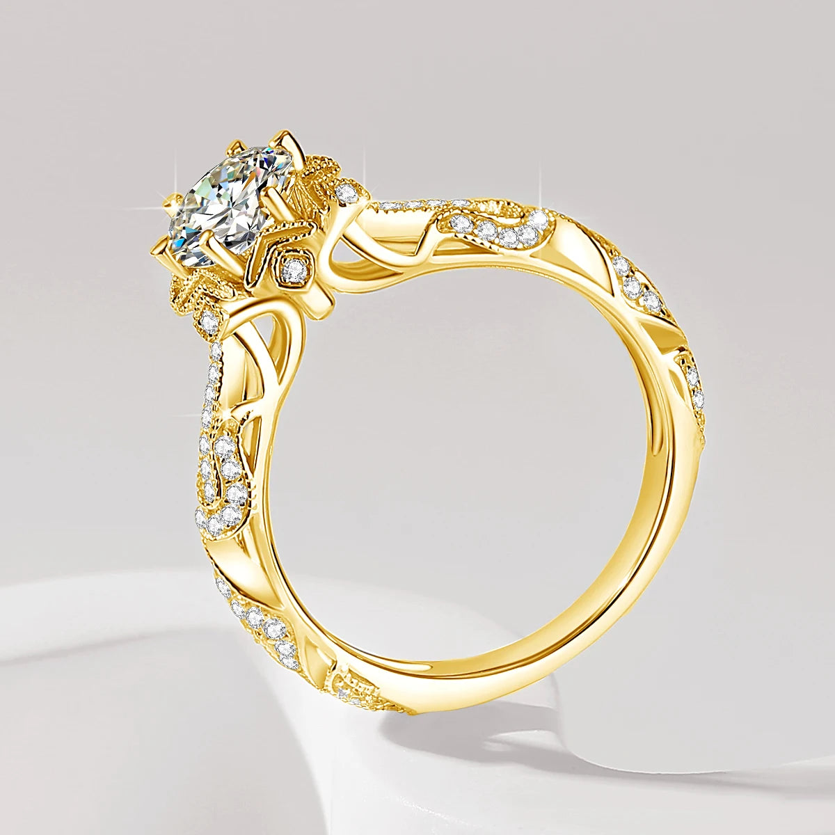 Bague de luxe plaquée or 18 carats pour femmes, 1ct D vvs1, Moissanite, bracelet de mariage en argent 925, haute qualité, cadeau de fiançailles, bijoux fins
