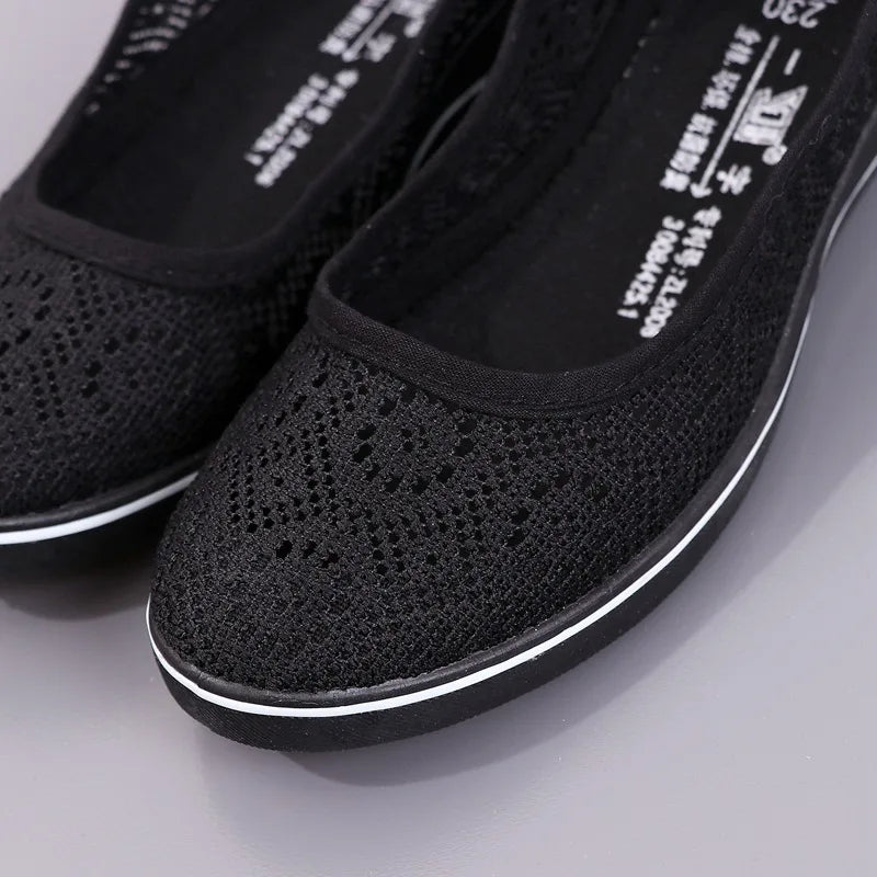 Chaussures Femme Blanches en Dentelle - Baskets Plates Respirantes Été