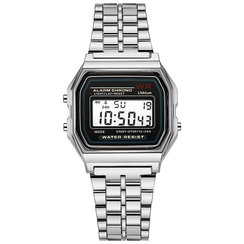 Montres de luxe en or Rose pour femmes, affichage numérique électronique, Style rétro, horloge pour hommes