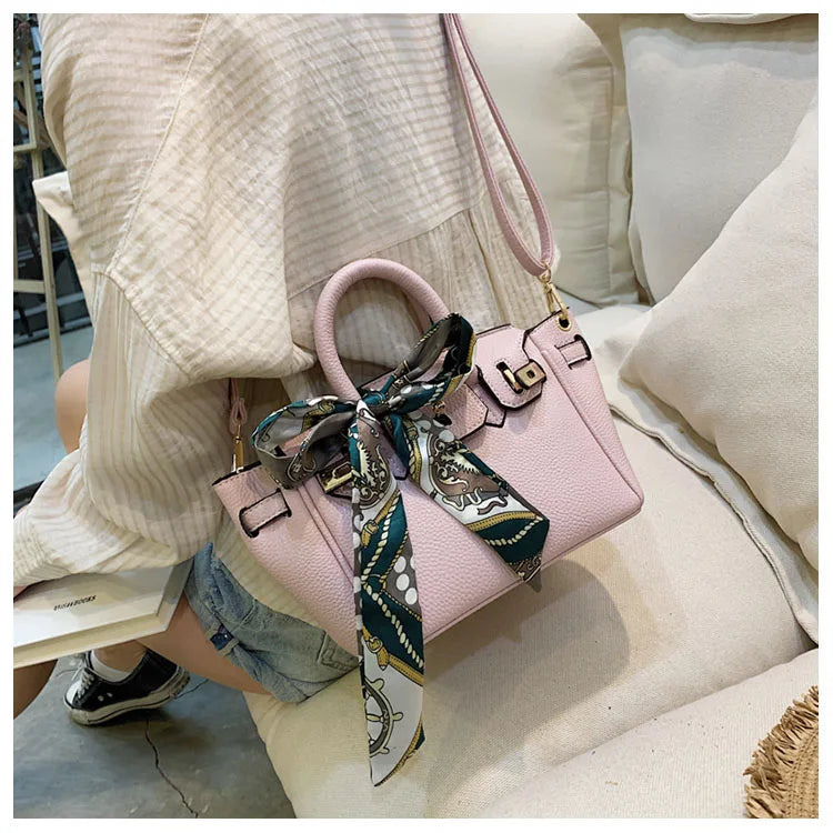 Sac Birkin imprimé écharpe 2025 pour femmes, sac à main à bandoulière en relief à ailes, fourre-tout de luxe à poignée supérieure avec serrure, sac à bandoulière élégant - Lencensa 