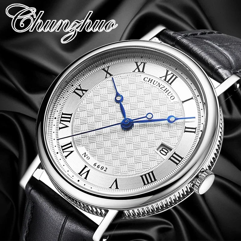 Montre à quartz ultra-plate pour hommes, mouvement d'anticorps contractés, 38mm, acier inoxydable importé du 10/2019 sur