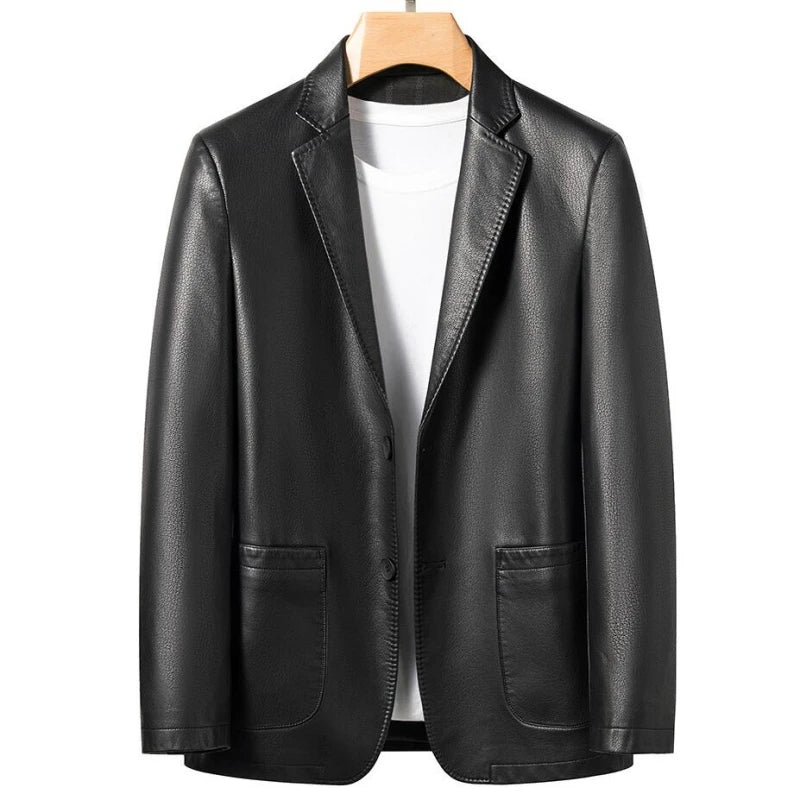 Veste Cuir Premium Lencensa - Manteau Décontracté Haute Qualité - Excellence Automne-Hiver