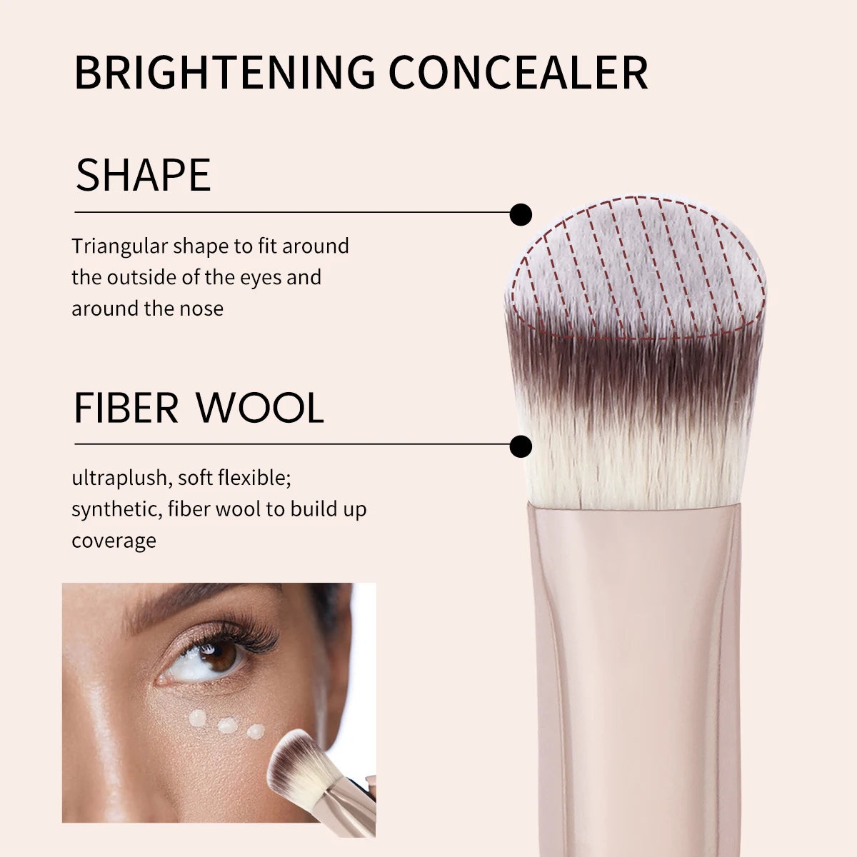 MAANGE 4 pièces ensemble de pinceaux de maquillage principaux pinceaux de fond de teint à dessus plat pinceau profilé coudé outil de maquillage pour le visage à poils denses pour la beauté - Lencensa 