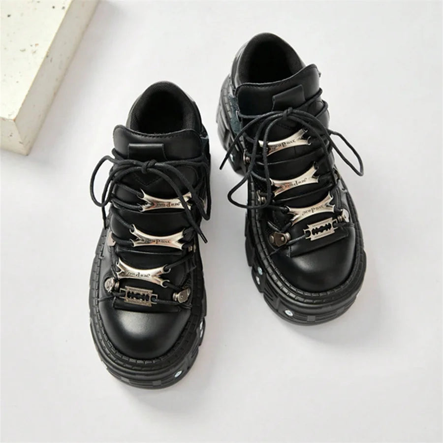 Lencensa - Chaussures Gothiques Premium | Baskets Plateforme Rock Punk de Qualité Supérieure