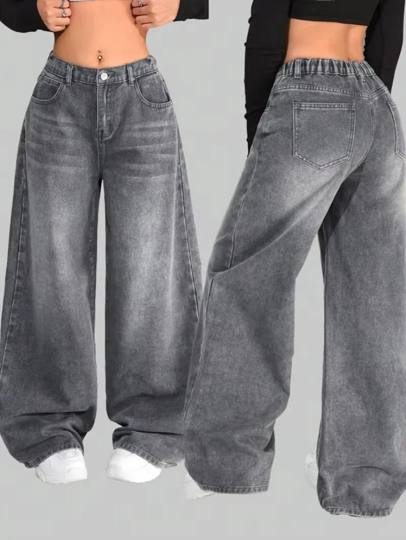 Y2K américain nouveau modèle broderie Baggy jean hommes haute rue Vintage Hip Hop mode décontracté Joker Couple pantalon à jambes larges