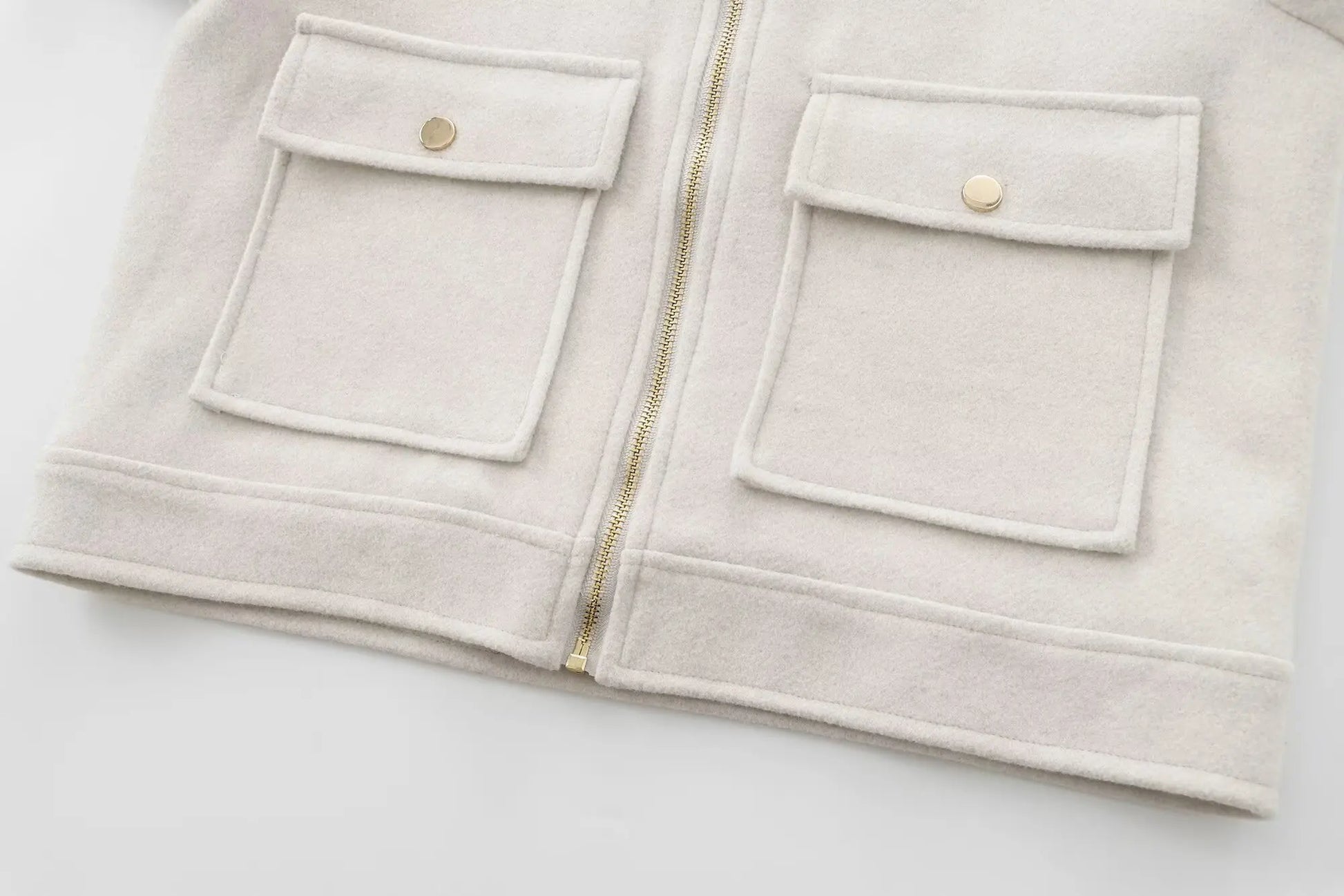 Veste à fermeture éclair pour femme, manteau d'hiver à manches longues avec poches, manteau court de rue élégant pour femme, nouvelle collection - Lencensa 