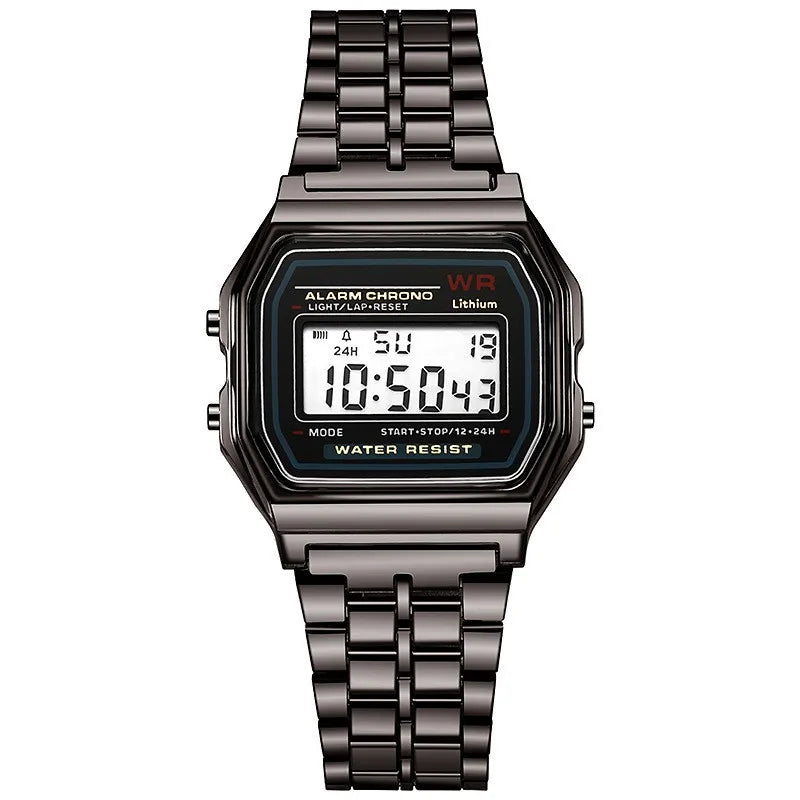 Montres de luxe en or Rose pour femmes, affichage numérique électronique, Style rétro, horloge pour hommes
