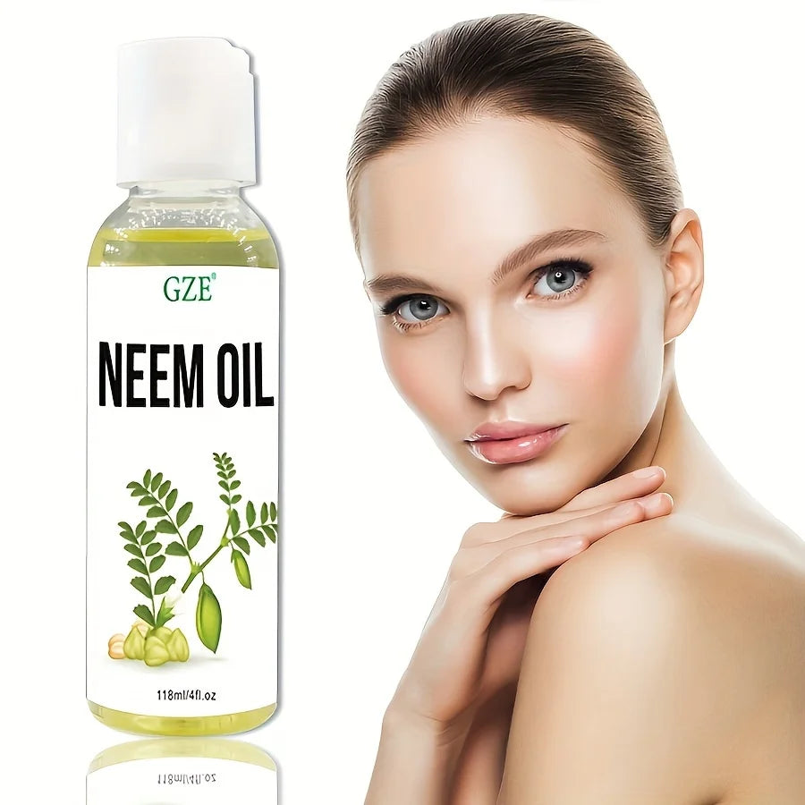 GZE Neem Oil for Skin, Hair Growth Undiluted Cold-Pressed, Uses for Hair, Skin, and Nails - Lencensa 