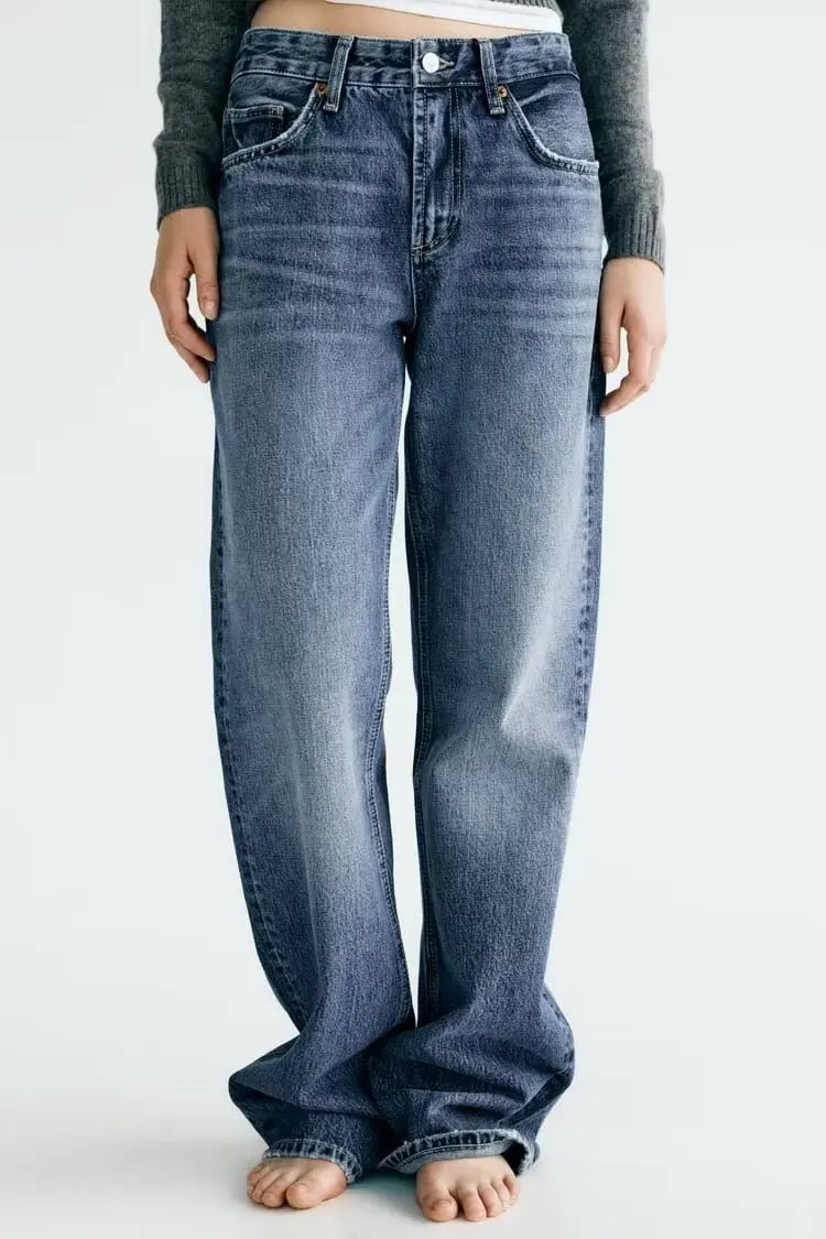 Jean Premium Femme Z1975 - Denim Haute Qualité Taille Droite Y2K 2025