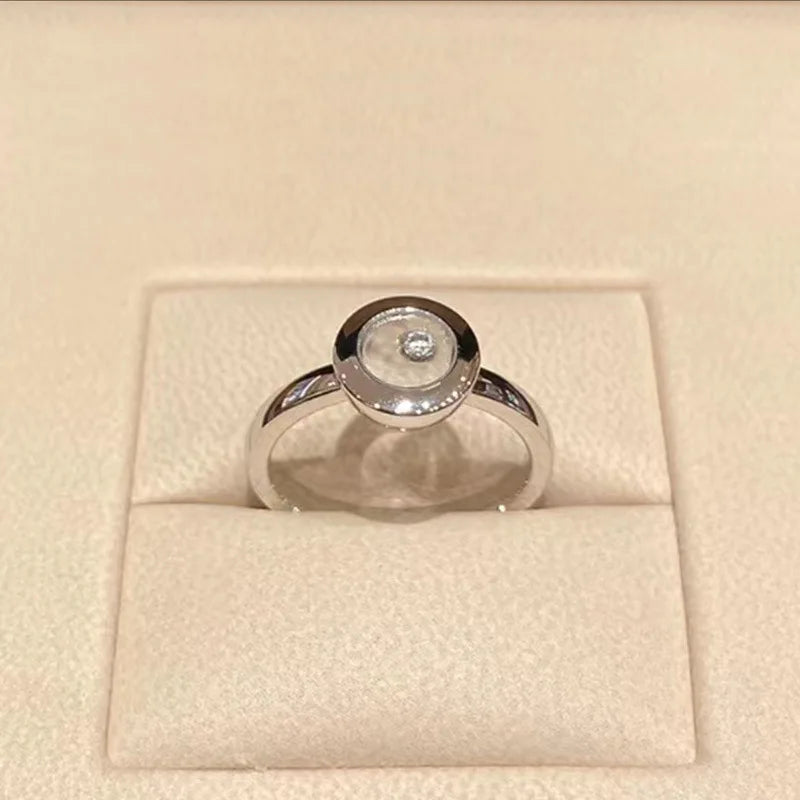 Bague Zircone Mobile Femme - Pierre Qui Bouge Haute Qualité
