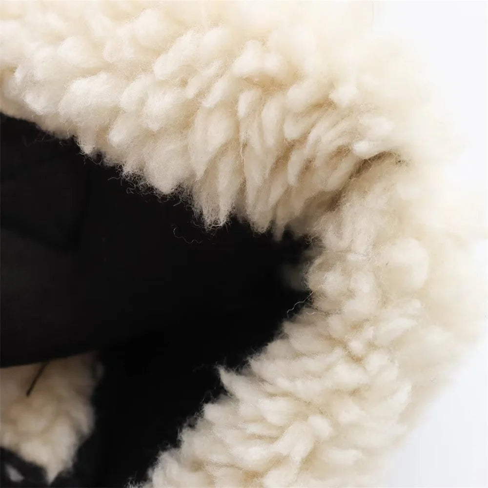 Veste Moto Femme avec Fourrure Artificielle - Manteau Style Européen Automne 2024