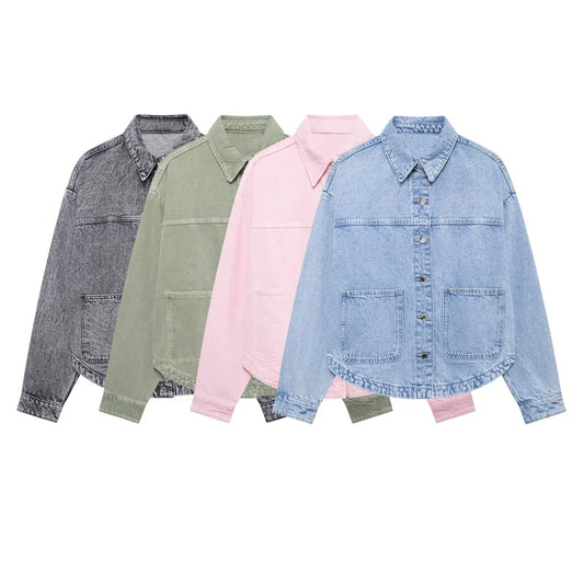 Veste Denim Premium Lencensa - Manteau Femme Haute Qualité Automne 2024