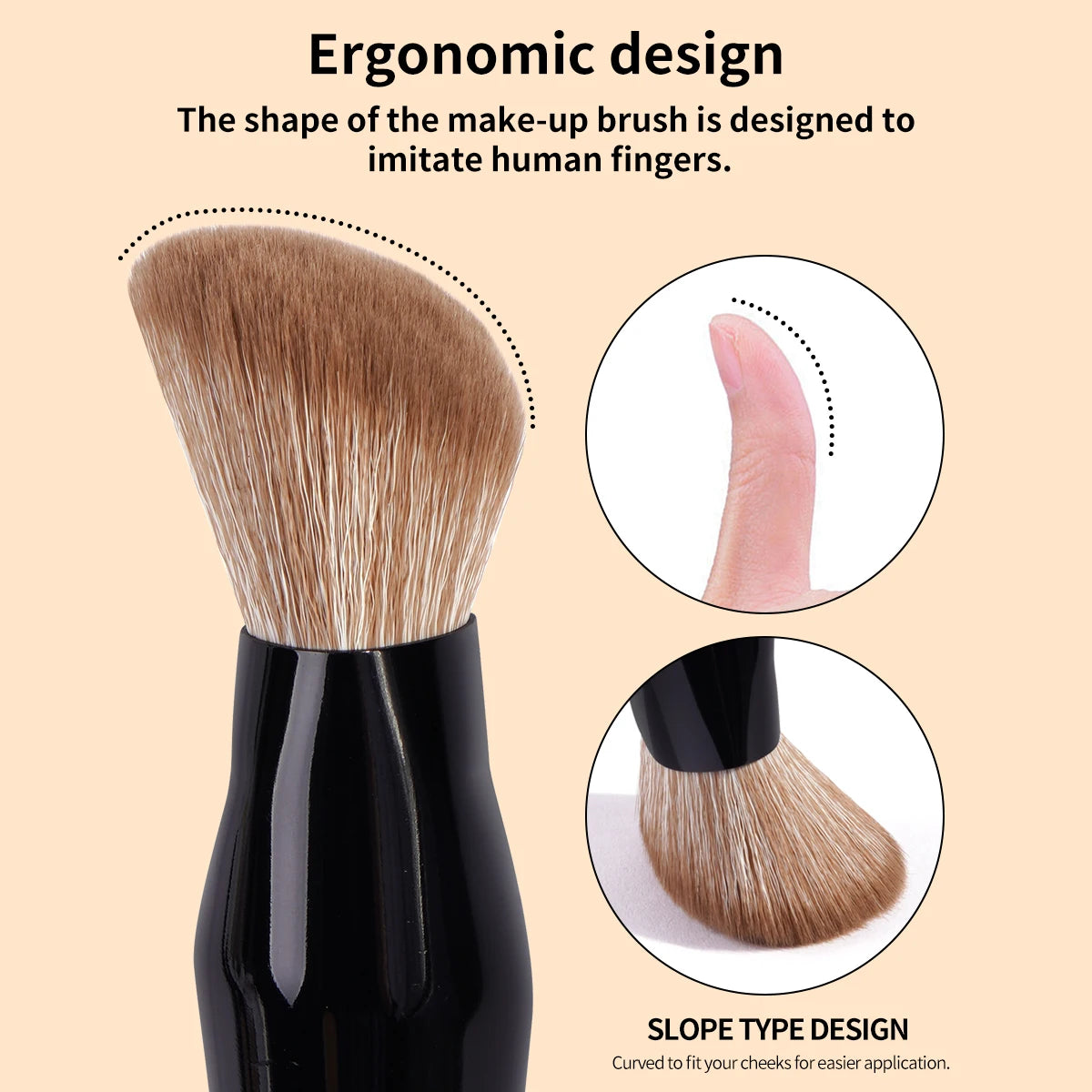 MAANGE – pinceaux de fond de teint profilés, pinceaux de maquillage pour le visage, pour fond de teint liquide ou crème, outil de maquillage pour la beauté - Lencensa 