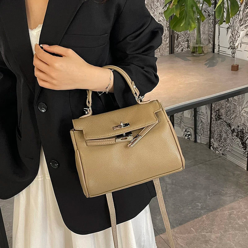 Sac messager en cuir classique pour femmes, sac à bandoulière, fourre-tout de marque de luxe, célèbre styliste populaire élégant - Lencensa 