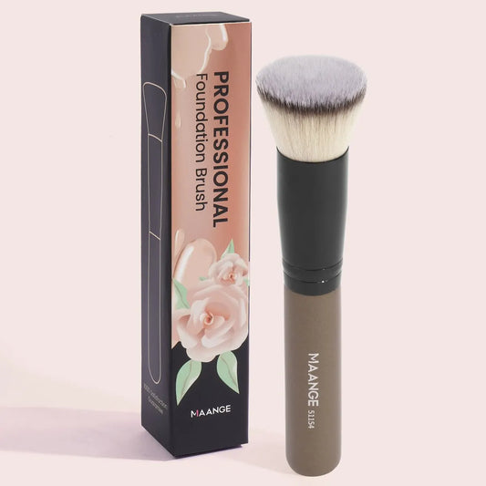 Maange-Pinceau de maquillage avec boîte pour femme, brosse pour fond de teint, correcteur, poudre, blush, contour, poils doux denses, outil de beauté, 1 pièce