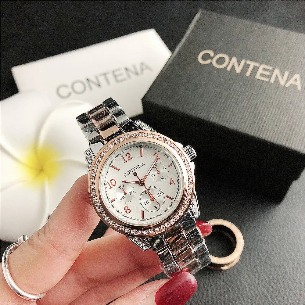 Montre pour femme Top marque de luxe en acier inoxydable strass Quartz montre-bracelet pour femmes mode robe dames horloge montre femme