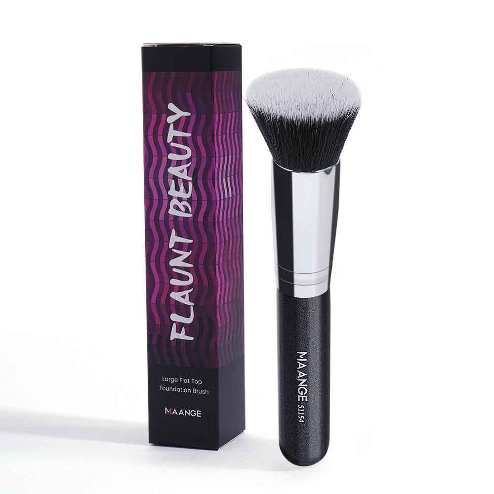 Maange-Pinceau de maquillage avec boîte pour femme, brosse pour fond de teint, correcteur, poudre, blush, contour, poils doux denses, outil de beauté, 1 pièce