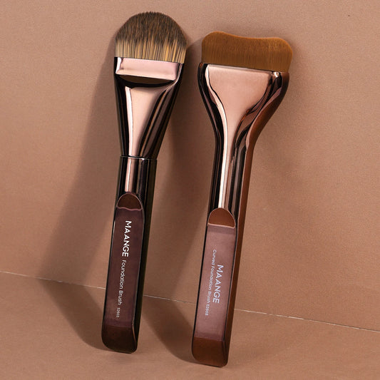 MAANGE – ensemble de pinceaux de maquillage pour fond de teint, 2 pièces, brosse pour masque supérieur Ultra fin pour crème liquide, mélange de cosmétiques, outil de beauté, cadeau Premium